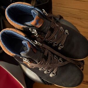 Women’s Waterproof Black and Brown Leather Hiking Boots
